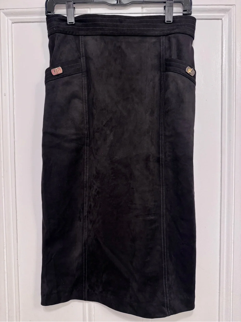 J. McLaughlin Black Suede Pencil Skirt